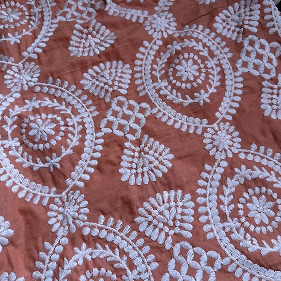 Anthropologie Peach Embroidered Blouse - Picture 6 of 8
